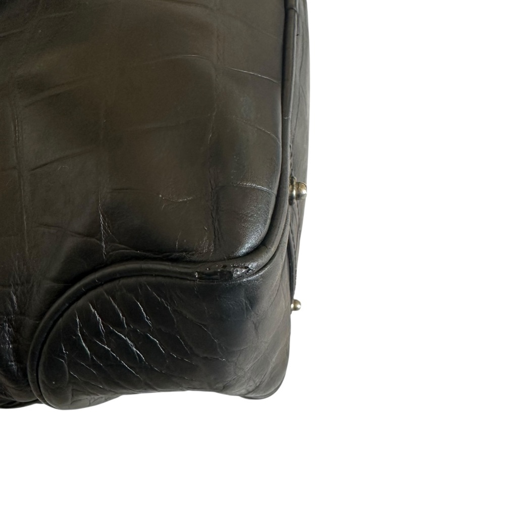 Dooney & Bourke Crocodile Embossed Black Leather Small Tote Shoulder Bag - Picture 6 of 15